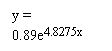 Text Box: y = 0.89e4.8275x
R2 = 0.69
